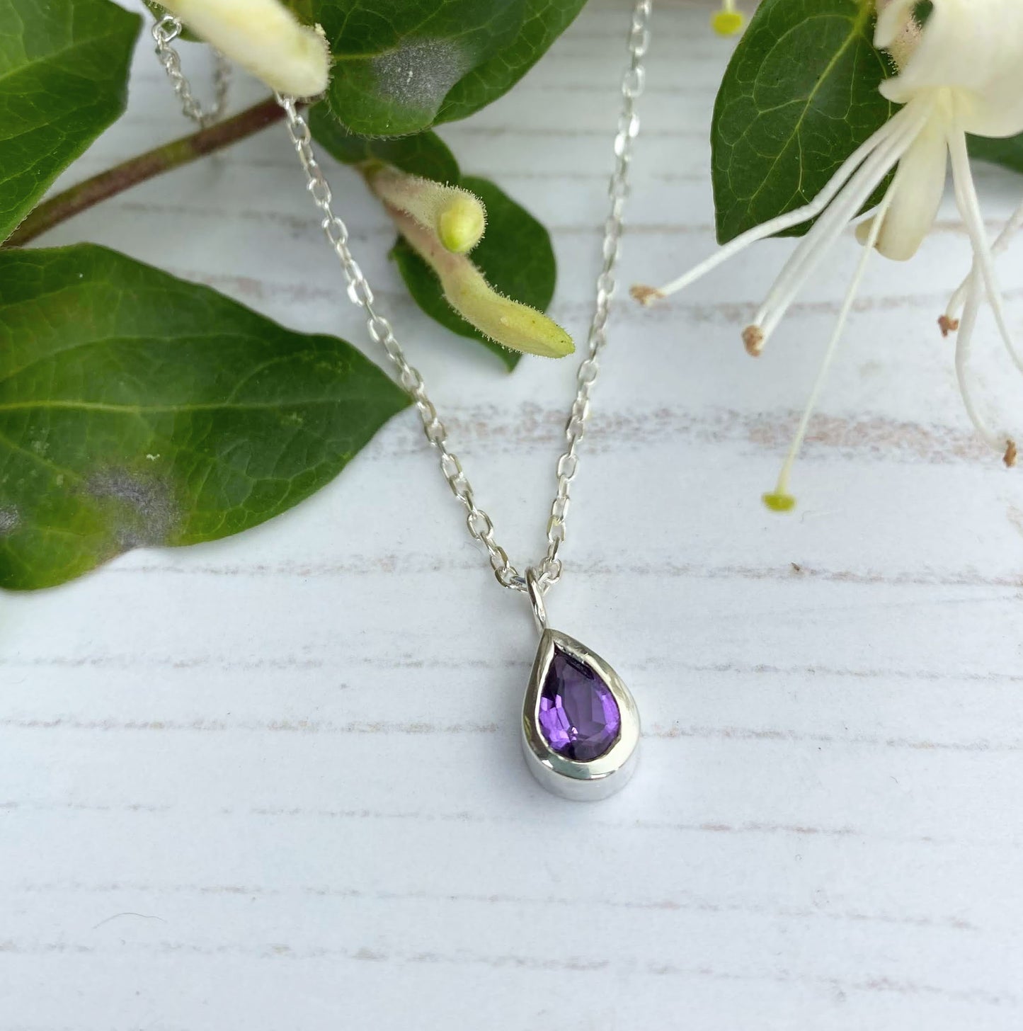 Amethyst Topaz pear shaped pendant
