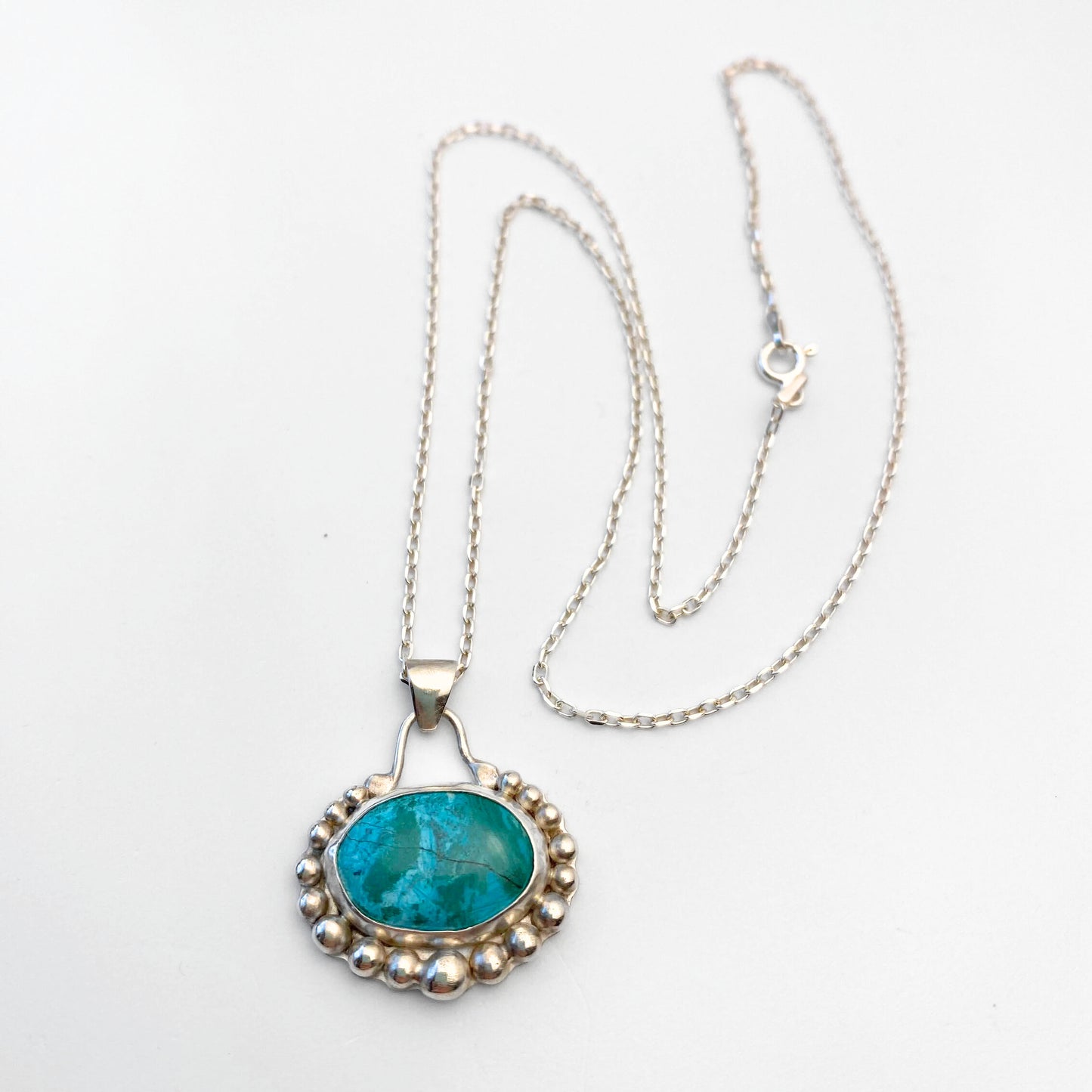 Chrysocolla and Silver Necklace