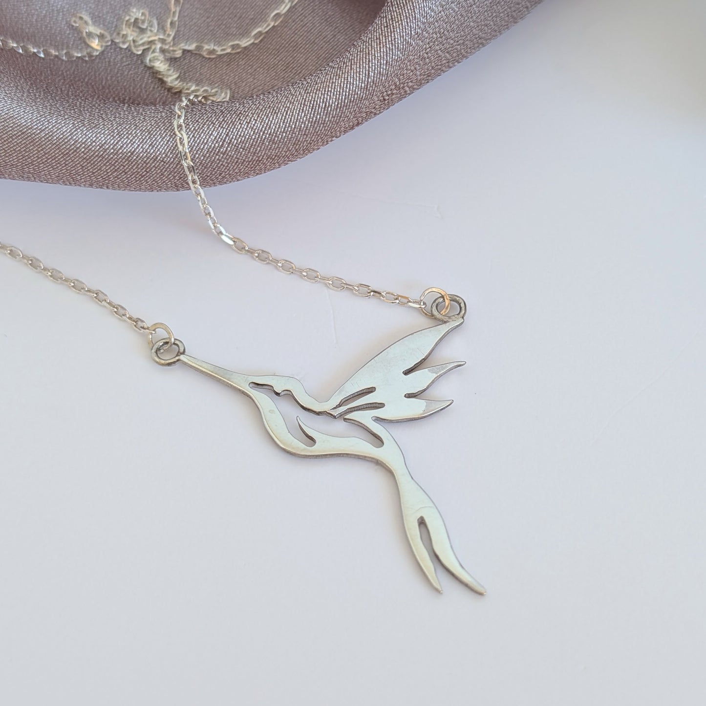 Silver Hummingbird Necklace