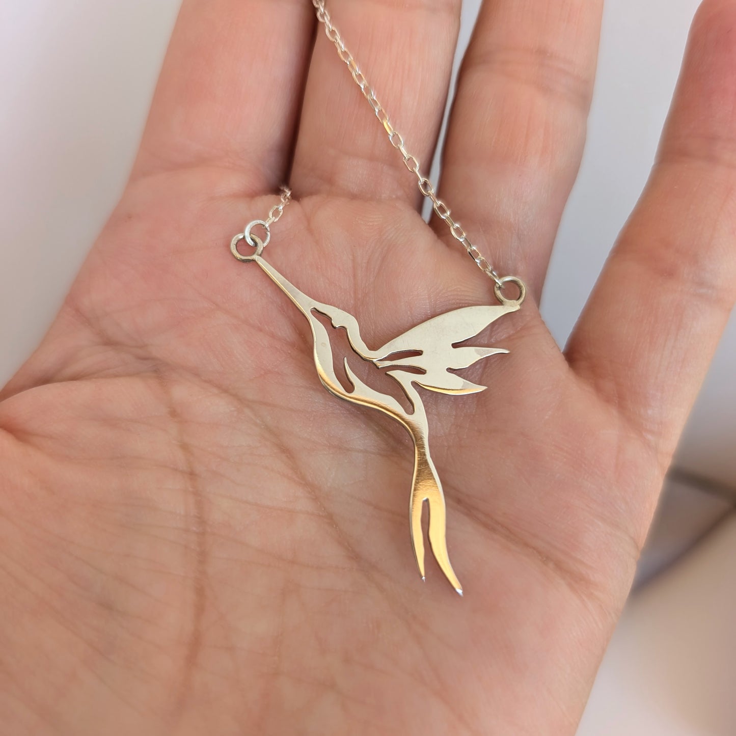 Silver Hummingbird Necklace