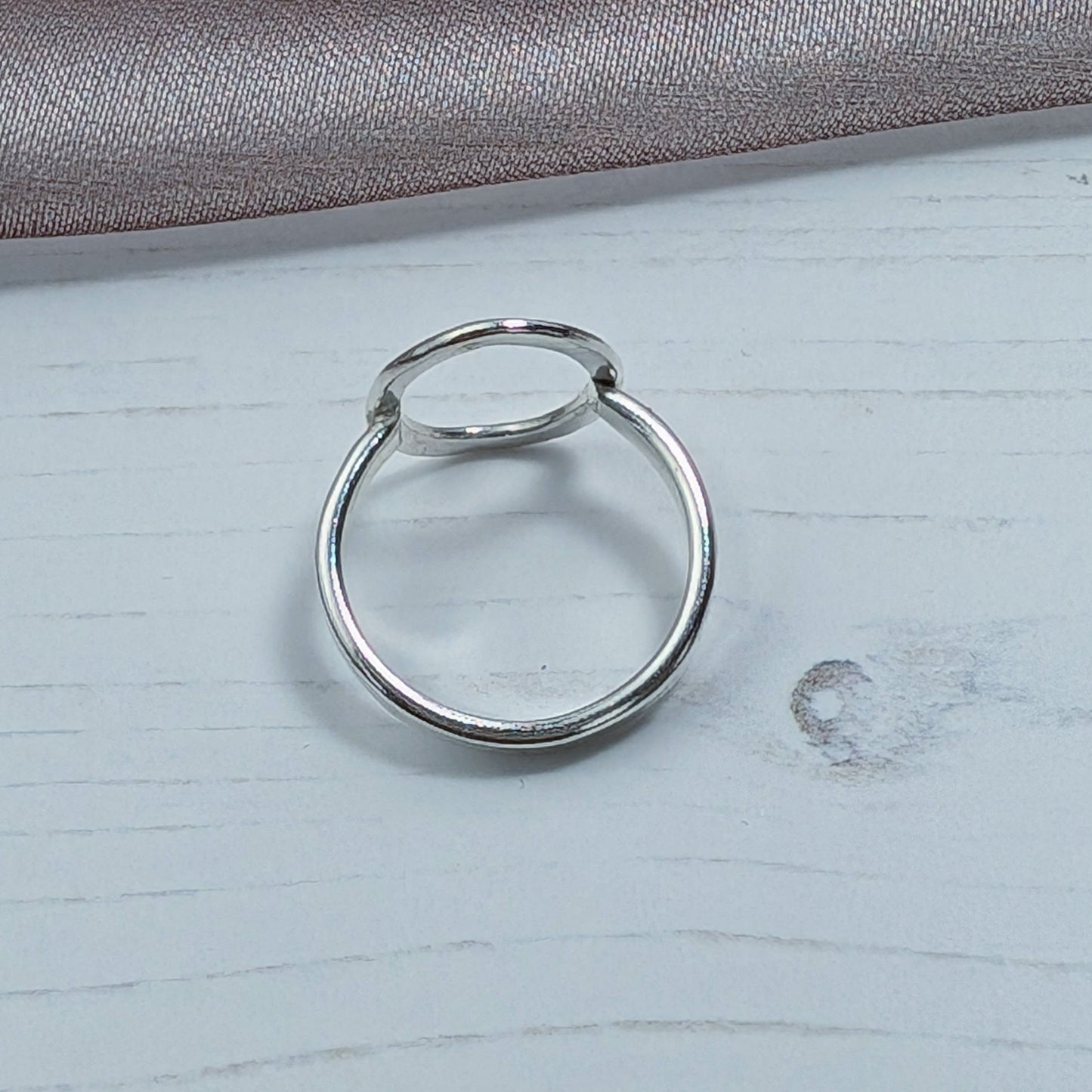 Hammered Oval Silver Ring (Large)