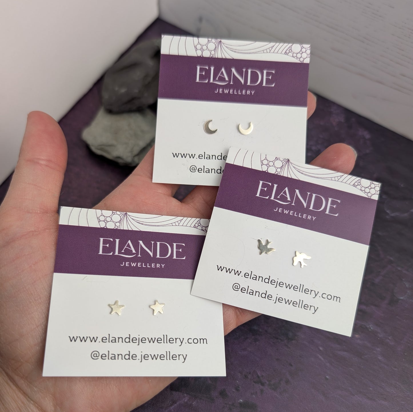 Bird shaped silver studs