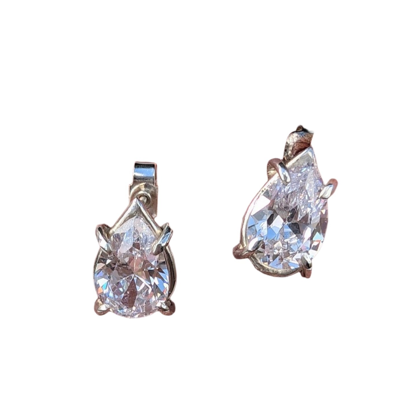 Pear shaped CZ stud earrings